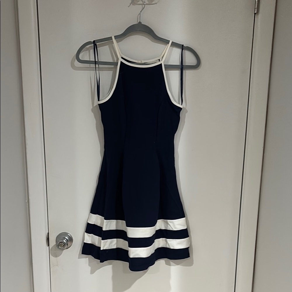 Elegant Navy and White Women's Dress